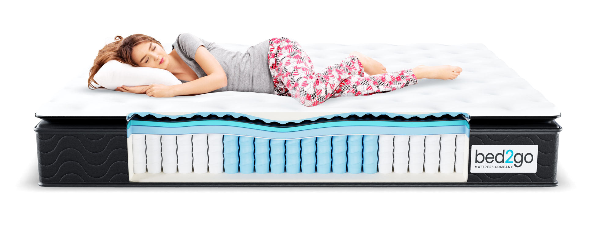 bed2go-mattress-made-in-canada-memory-foam-gel-pocket-coils-hybrid-mattress-twin-xl-full-queen-king-free-shipping-canada-woman-side
